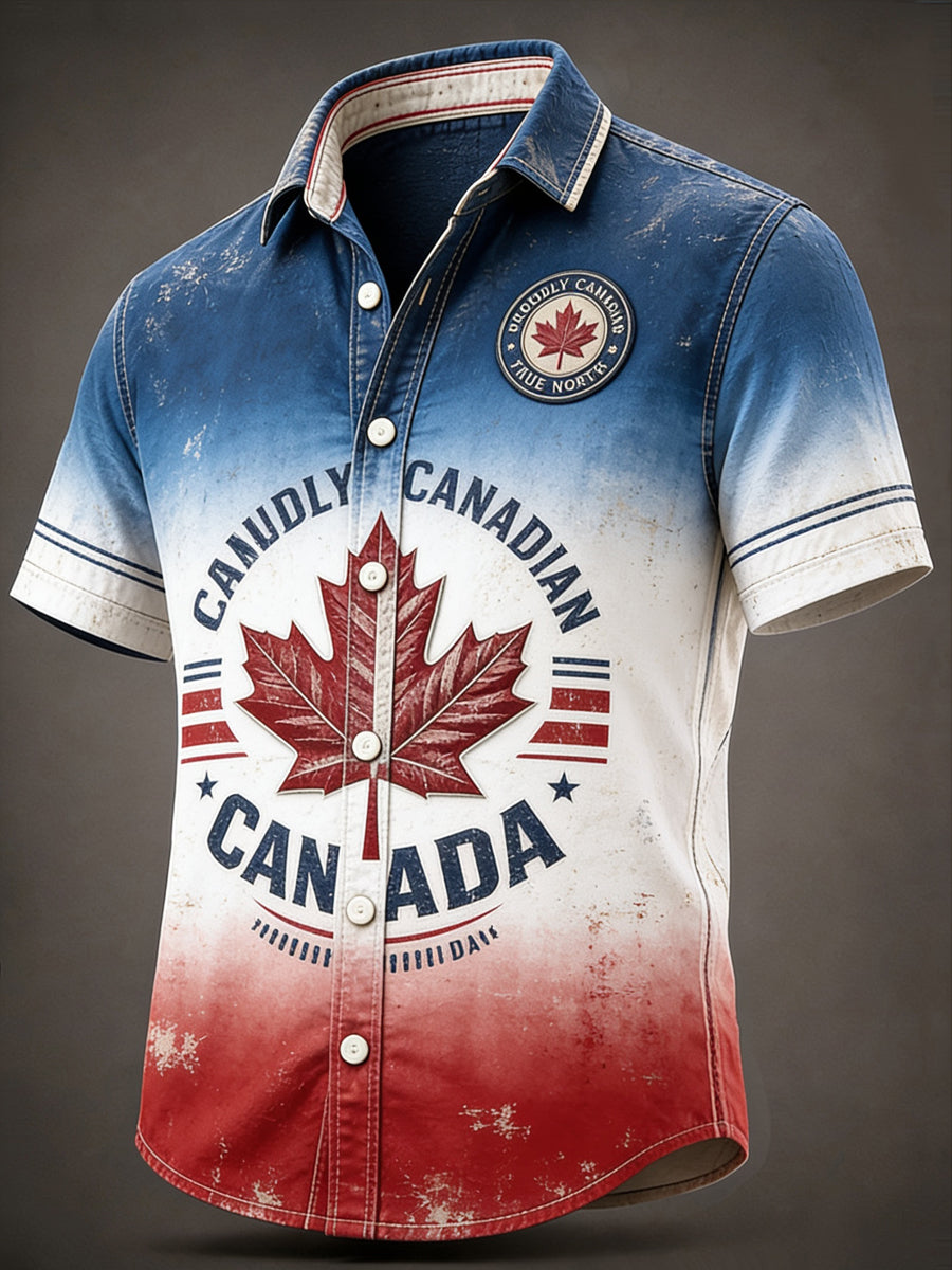 Men's Canadian Day Casual Printed Shirt