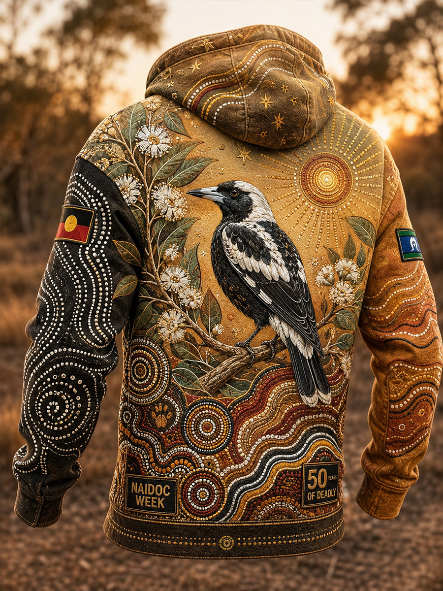 Men's Australia Naidoc Week Oversized Drop-Shoulder Hoodie With Pockets