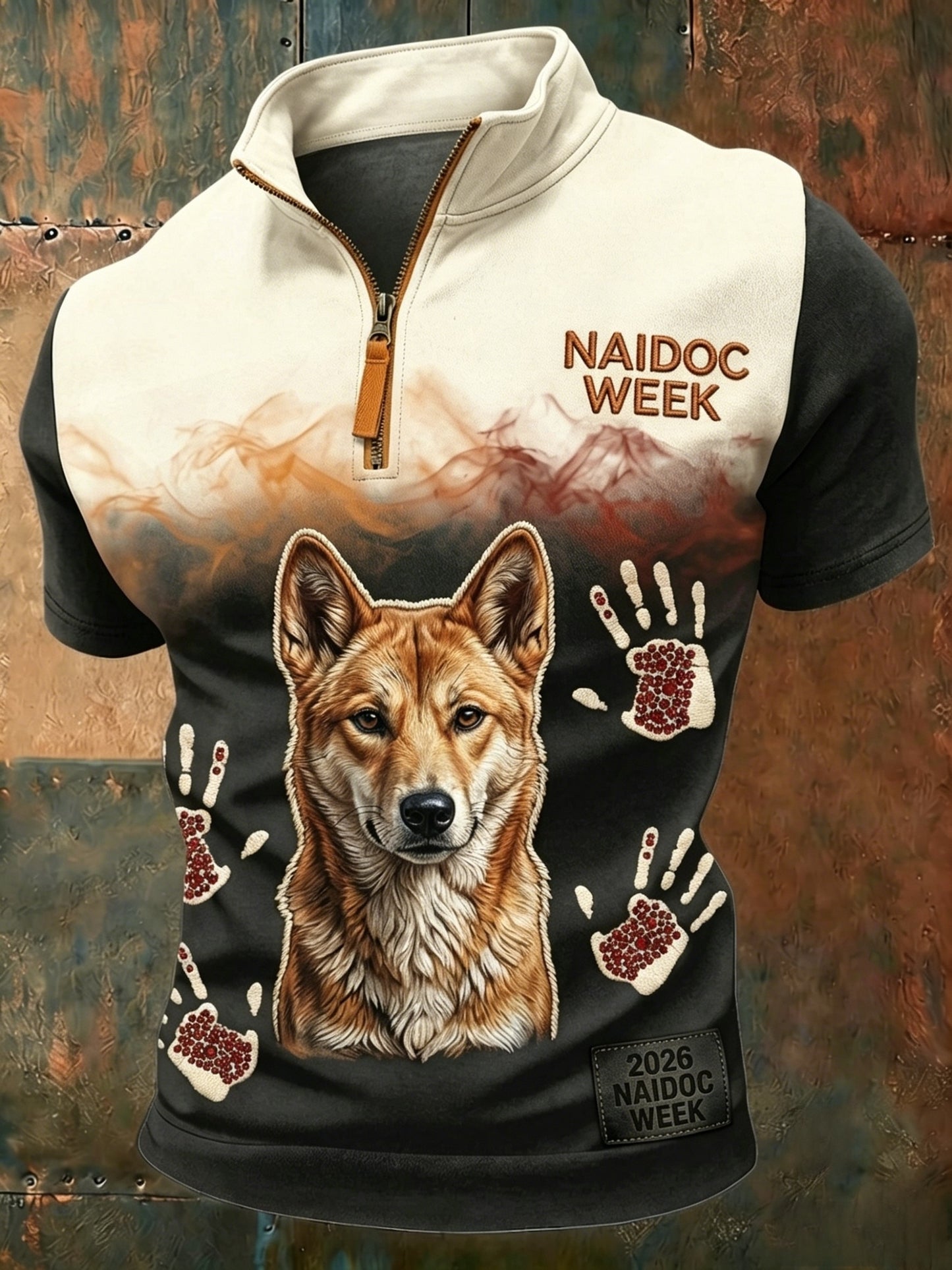 Men's Australia Naidoc Week Zipper Polo T-Shirt