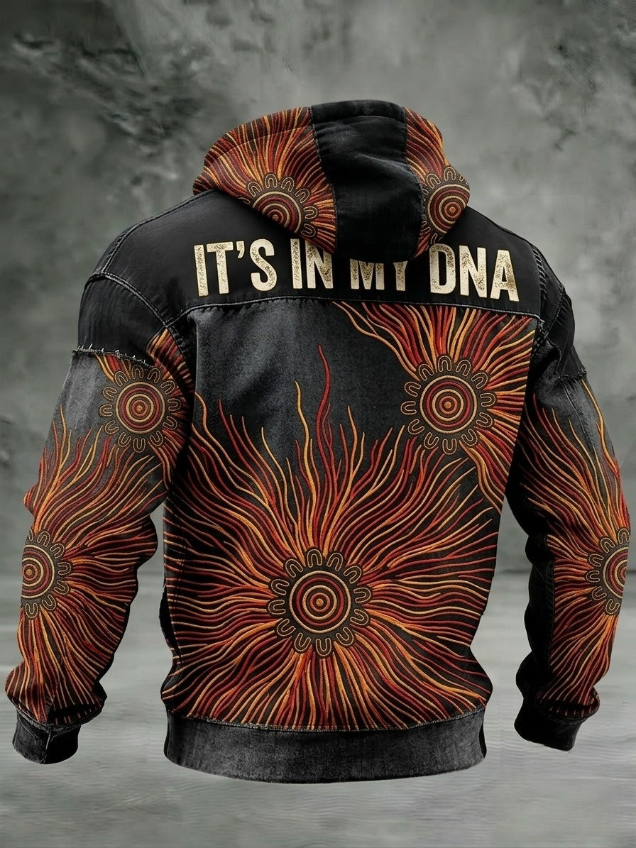 Men's AU Aboriginal Culture IT'S IN MY DNA Printed Hooded Sweatshirt