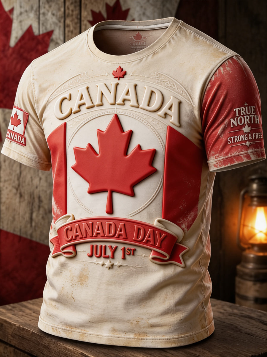 Men's Canada Day Casual Printed T-shirt