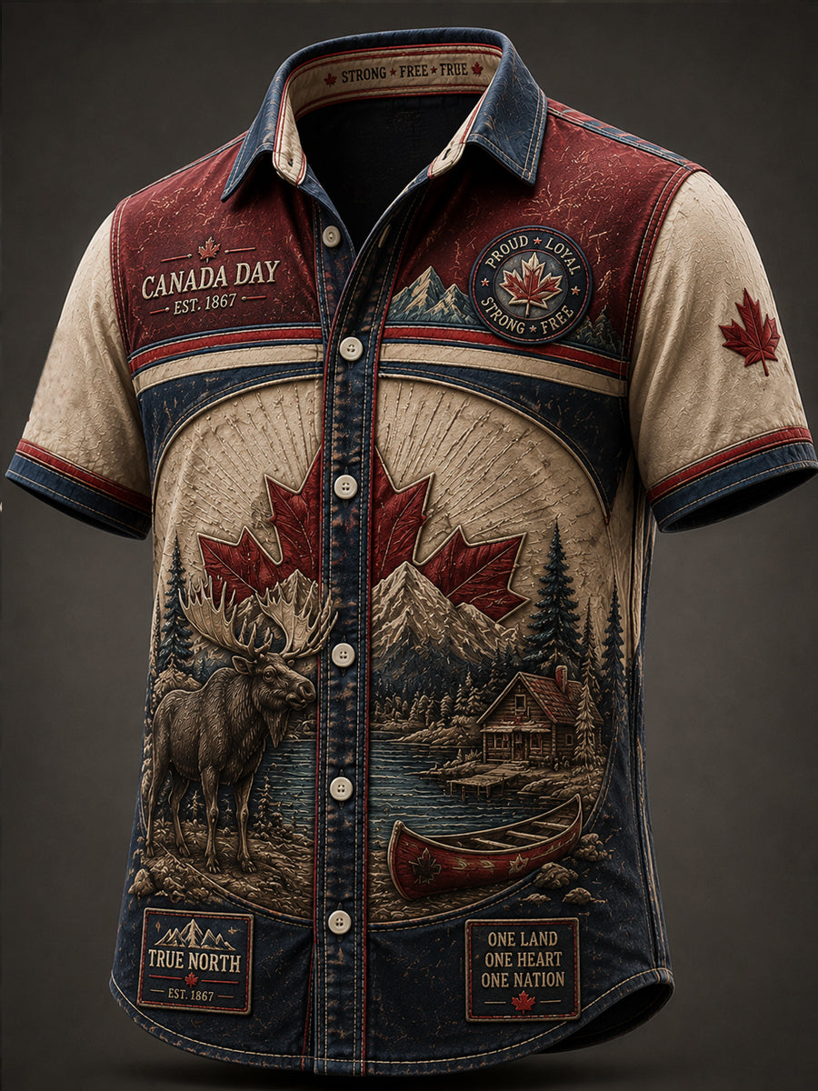 Men's Canada Day Print Casual Shirt