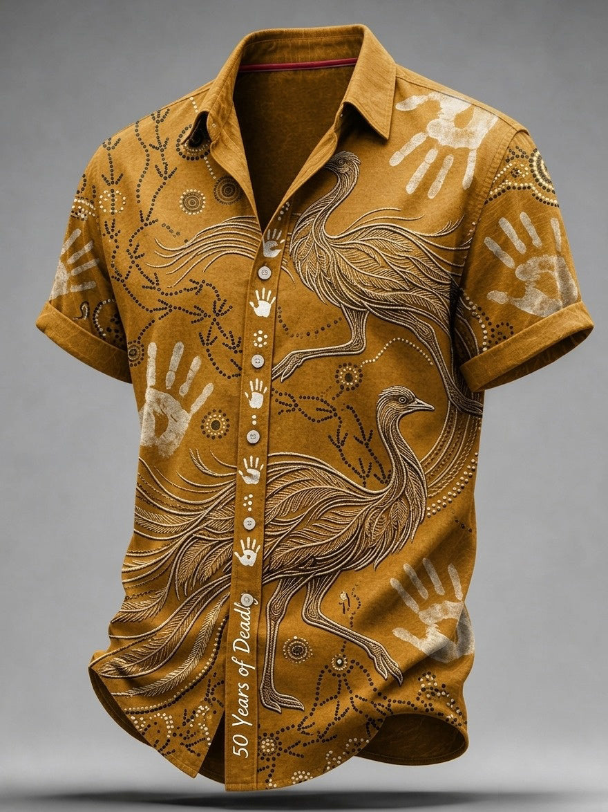 Men's AU Aboriginal Culture Printed Short-Sleeve Shirt