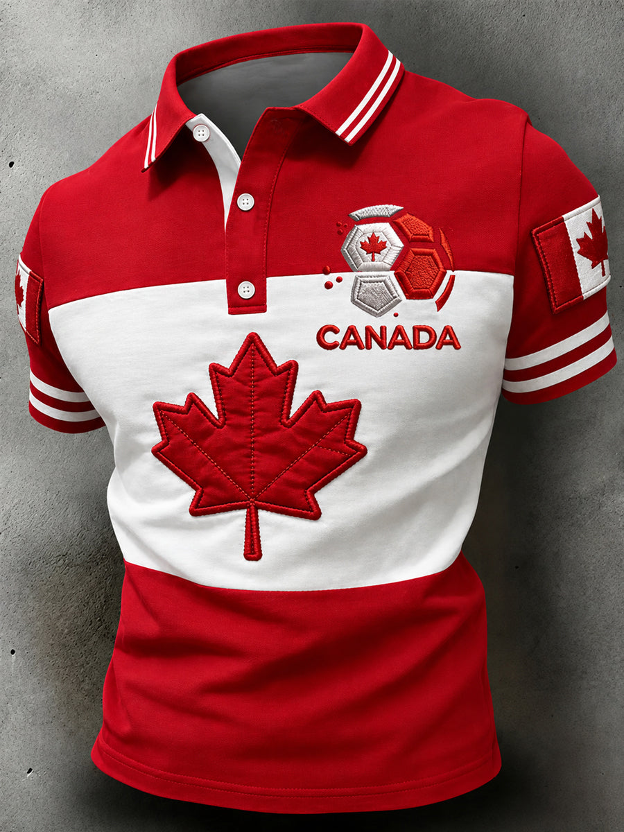 Men's Canada Print Casual Polo