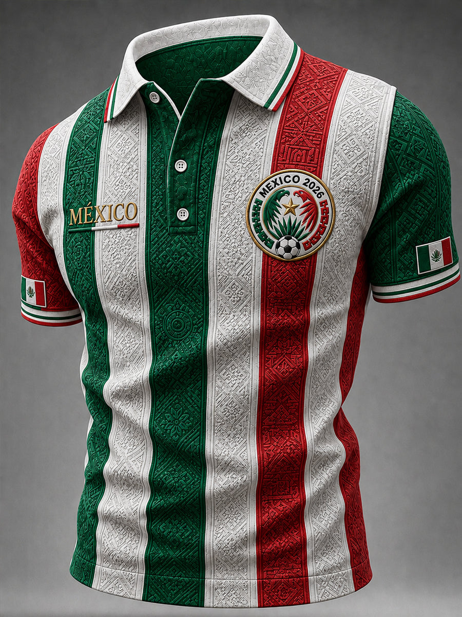 Men's Mexico Football Lover Art Short Sleeve Top