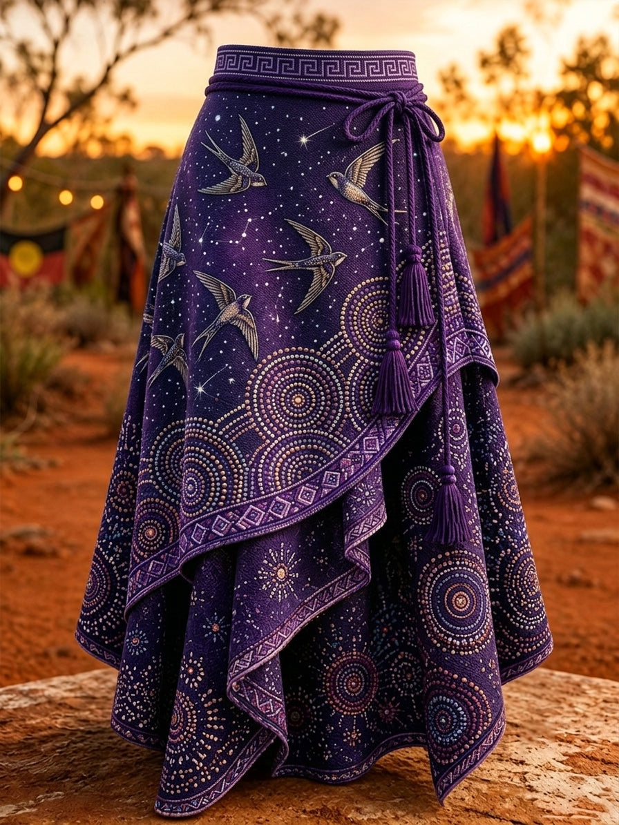 Women's Australia Naidoc Week Art Printed Irregular Skirt