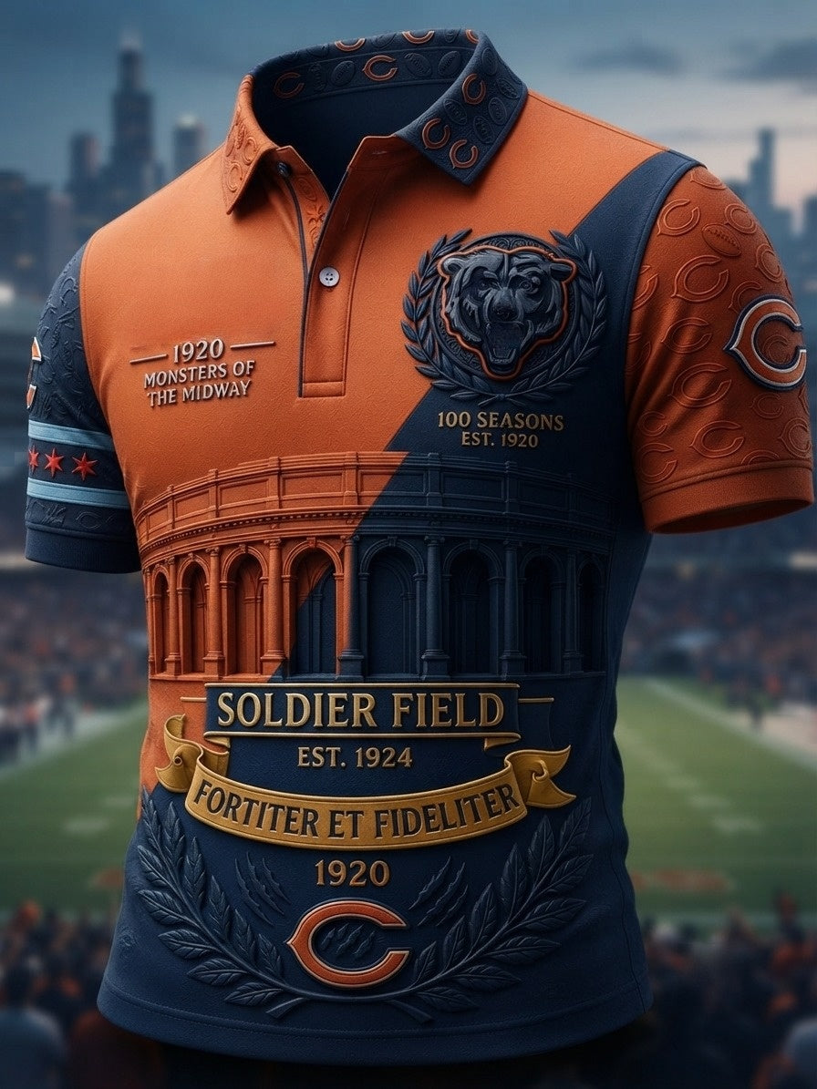 Men's Rugby Chicago Bears Printed Polo Shirt