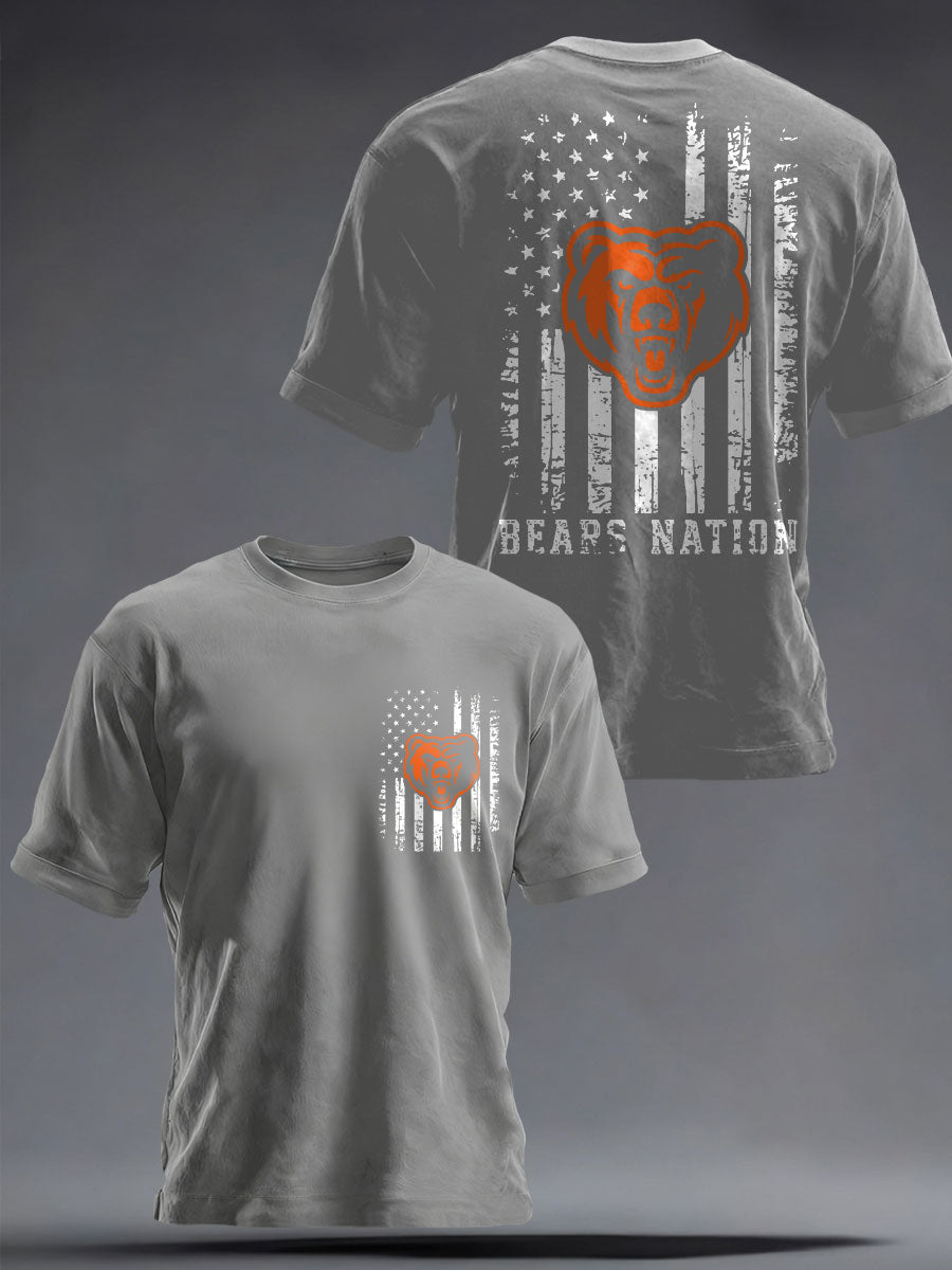 Men's Football Bears Nation Lover Printed T-shirt
