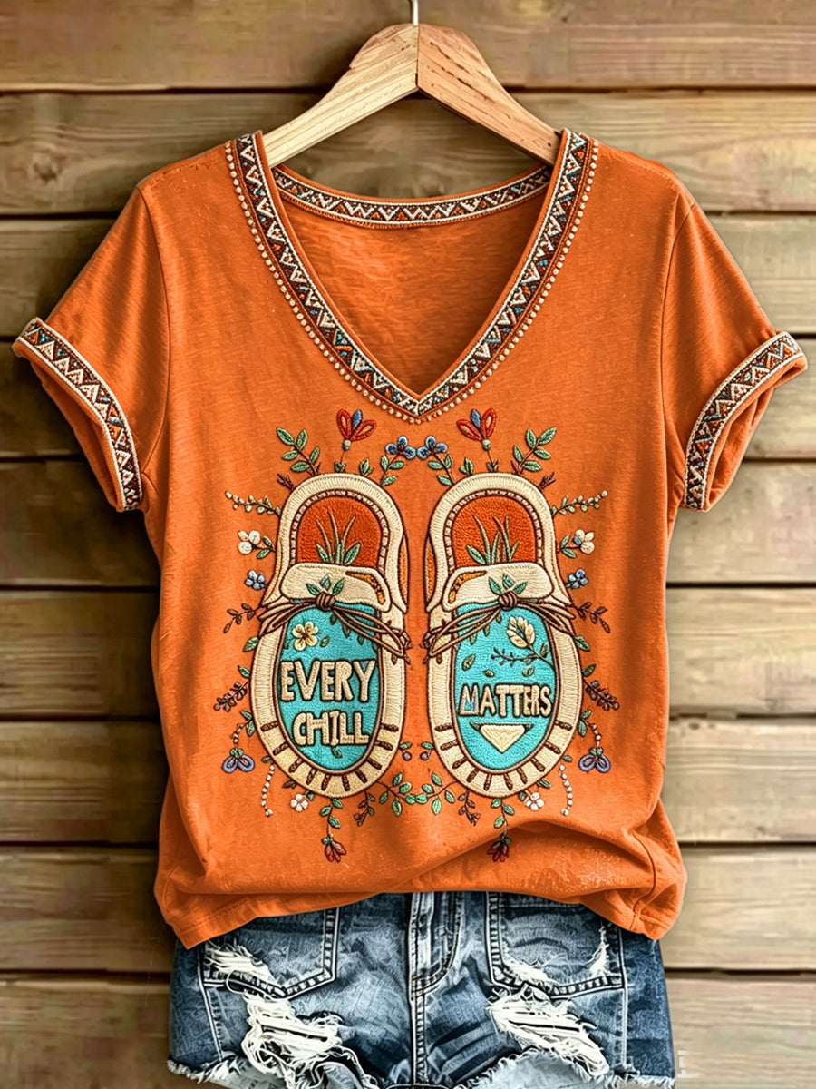 Women's Every Child Matters Printed Vintage Fashion Loose Short Sleeve T-Shirt