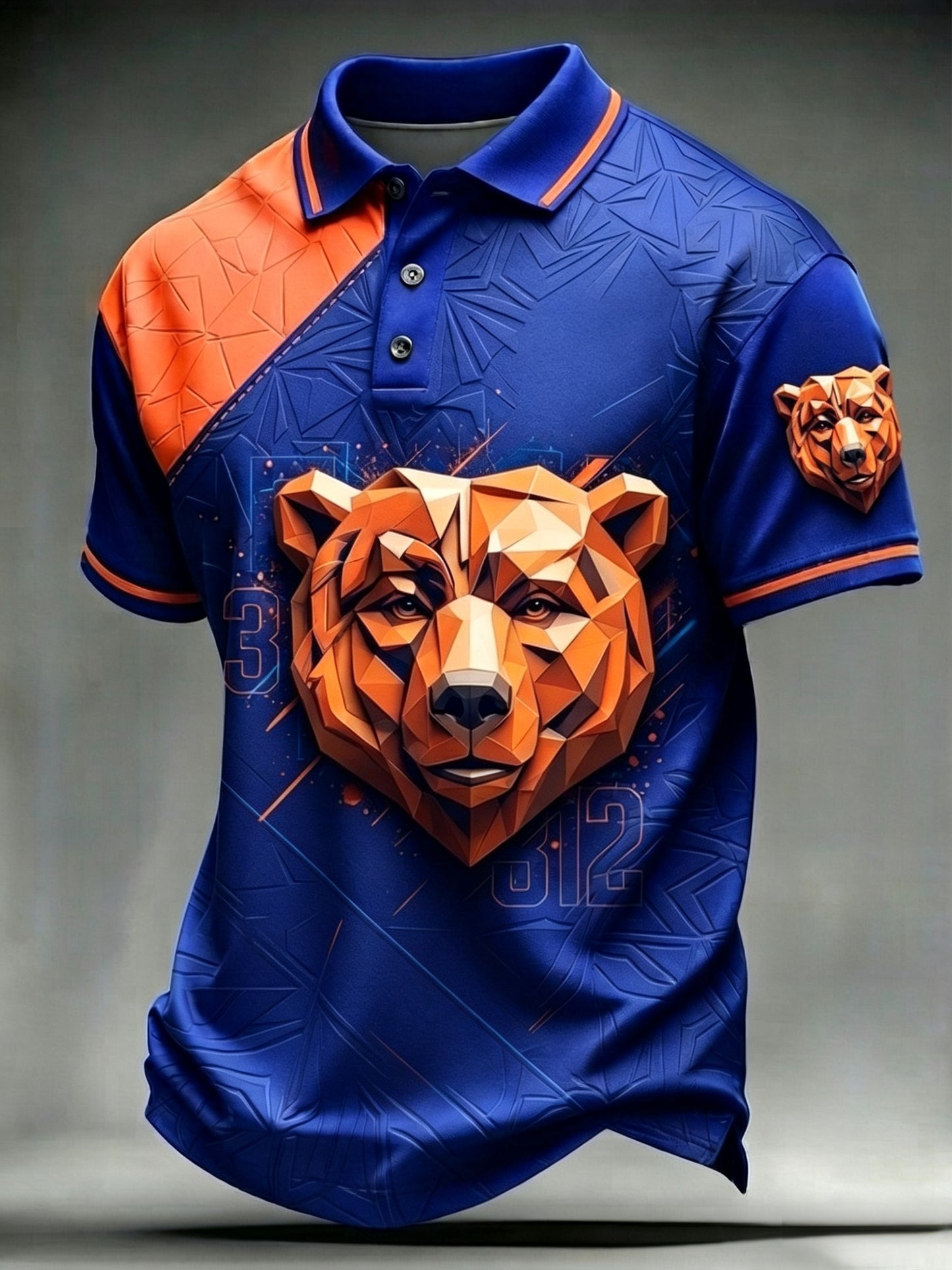 Men's Vintage Chicago Bears Football Polo Shirt