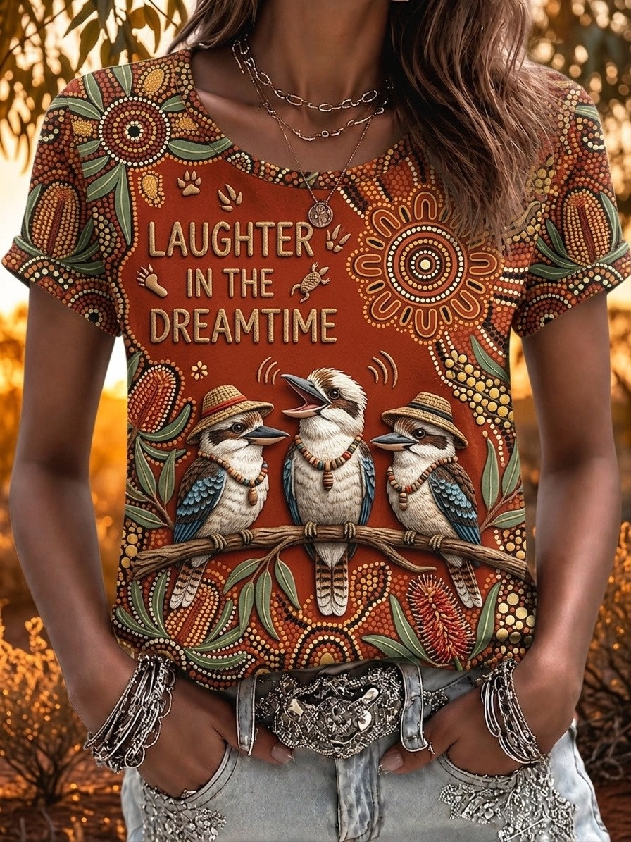Women's Retro Australian Aboriginal Culture Short-Sleeve T-Shirt