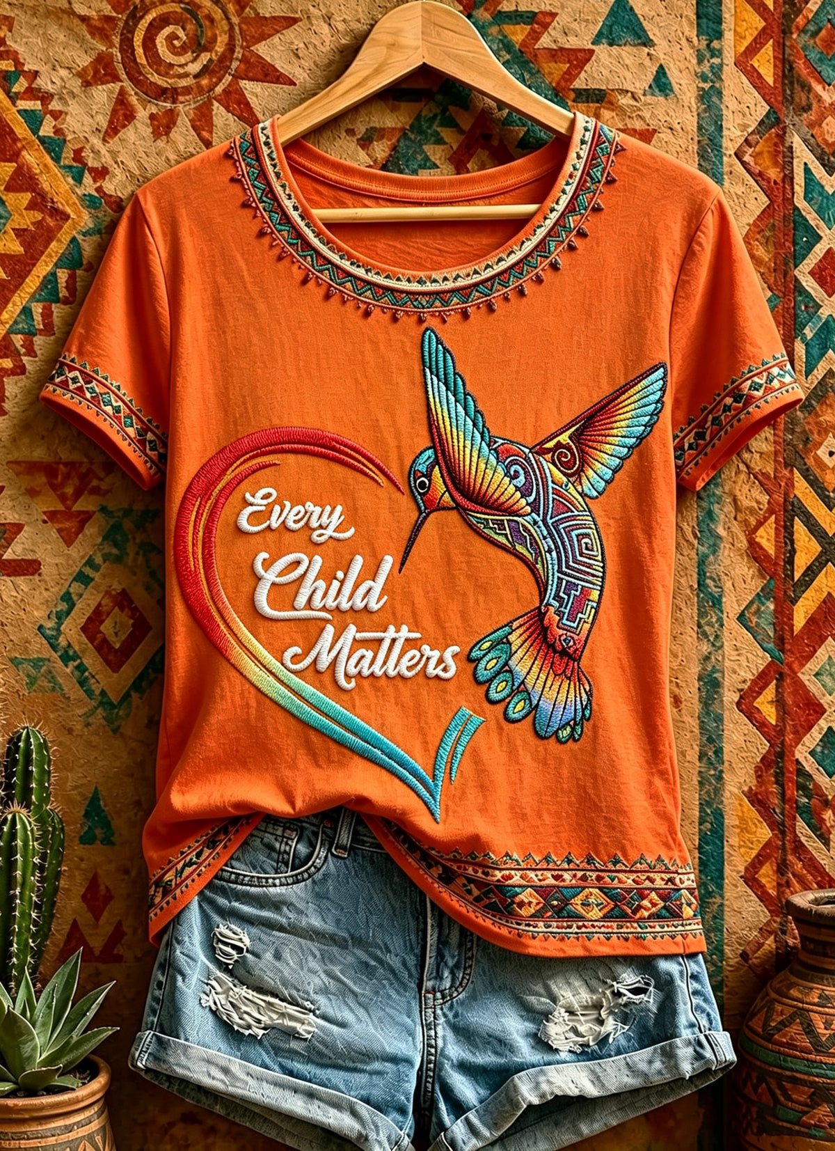 Women's Every Child Matters Printed Vintage Fashion Loose Short Sleeve T-Shirt