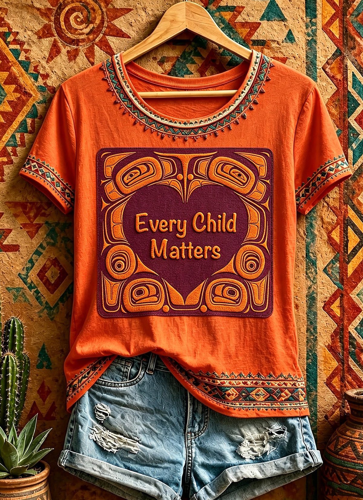 Women's Every Child Matters Printed Vintage Fashion Loose Short Sleeve T-Shirt