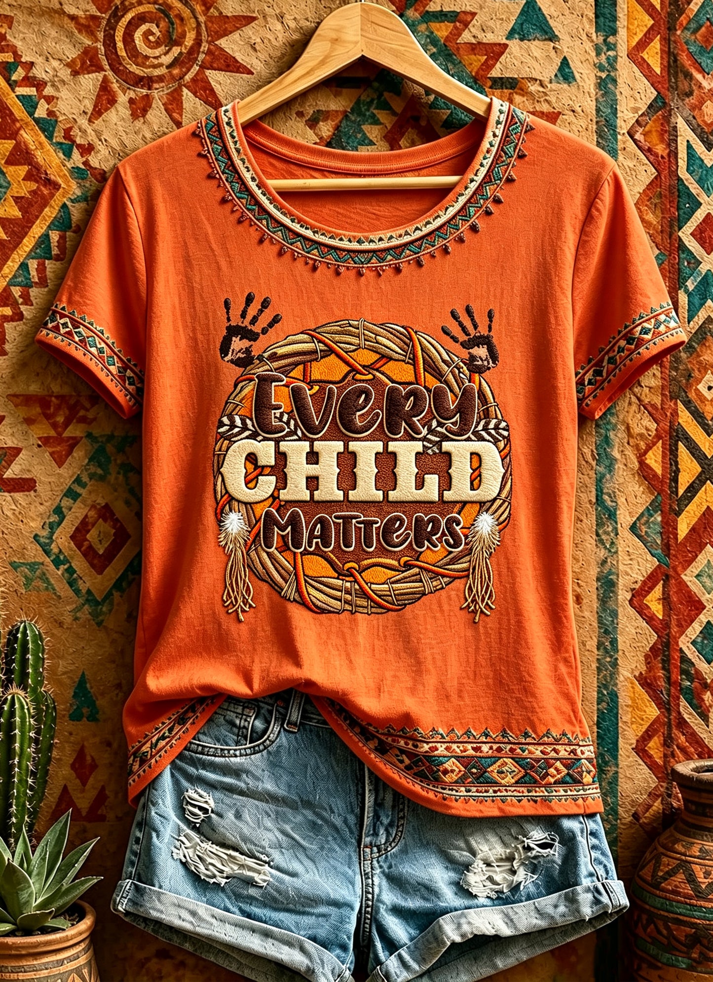 Women's Every Child Matters Printed Vintage Fashion Loose Short Sleeve T-Shirt