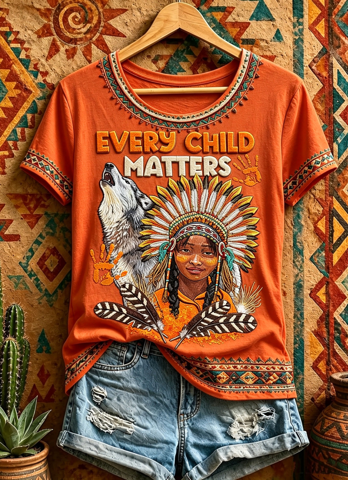 Women's Every Child Matters Printed Vintage Fashion Loose Short Sleeve T-Shirt