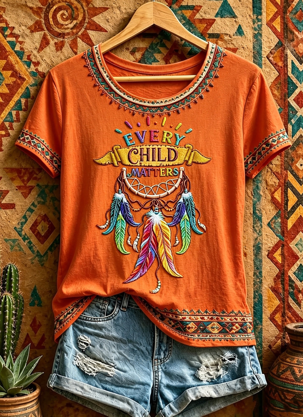 Women's Every Child Matters Printed Vintage Fashion Loose Short Sleeve T-Shirt