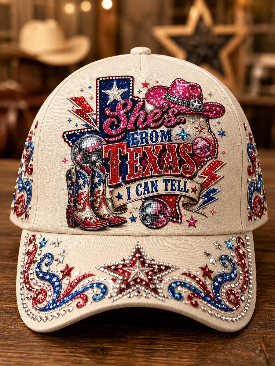 Unisex She's From Texas I Can Tell Print Hat