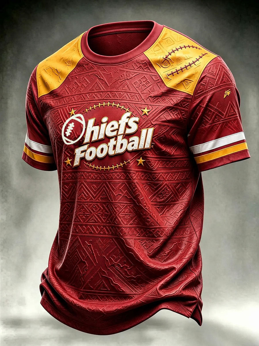 Men's Football Fan Print Casual T-Shirt