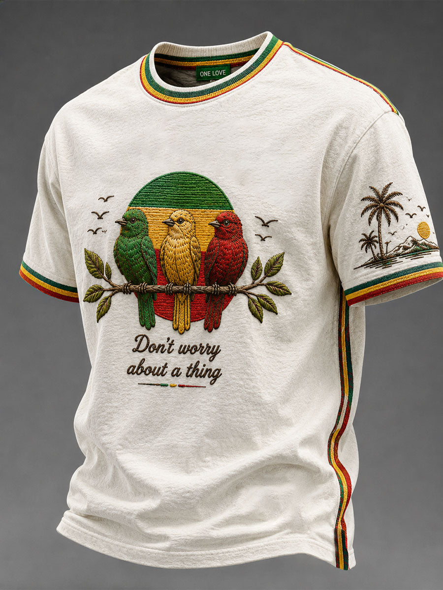 Men's 'Every Little Thing Is Gonna Be Alright' Printed Casual T-Shirt