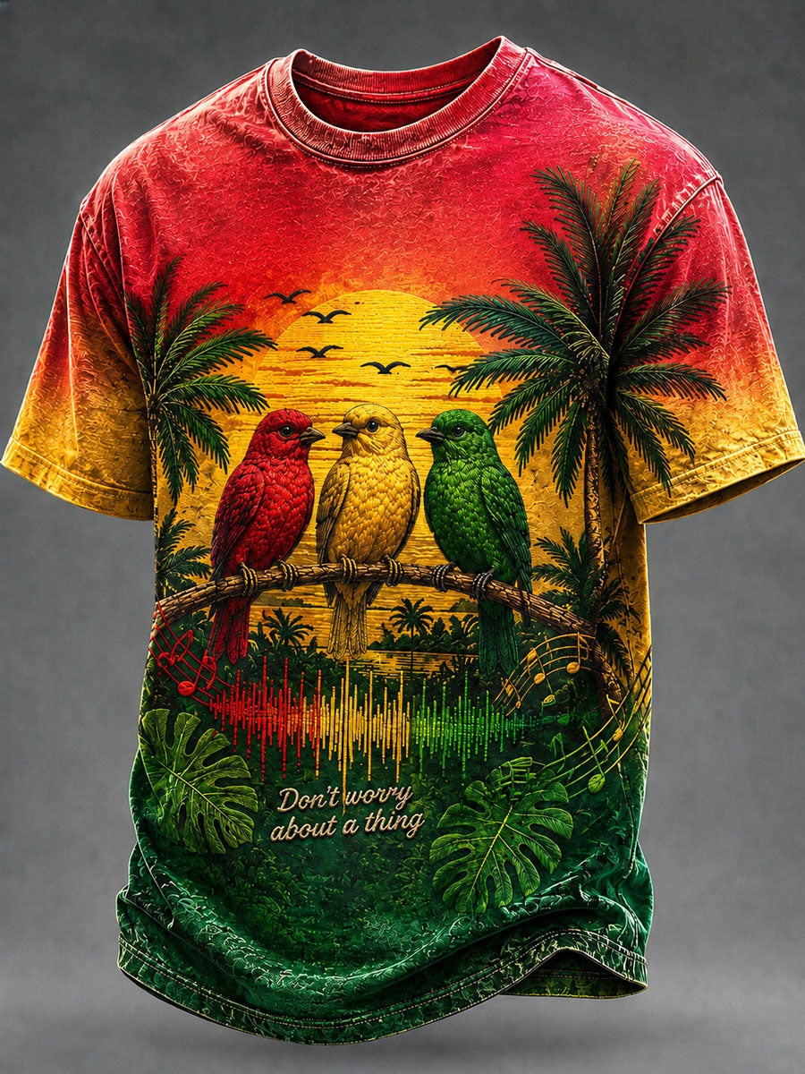 Men's 'Every Little Thing Is Gonna Be Alright' Printed Casual T-Shirt