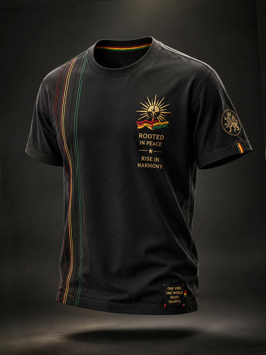 Men's Retro “ROOTED IN PEACE” Casual T-Shirt