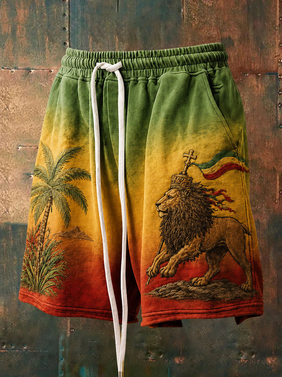 Men's Reggae Print Casual Shorts