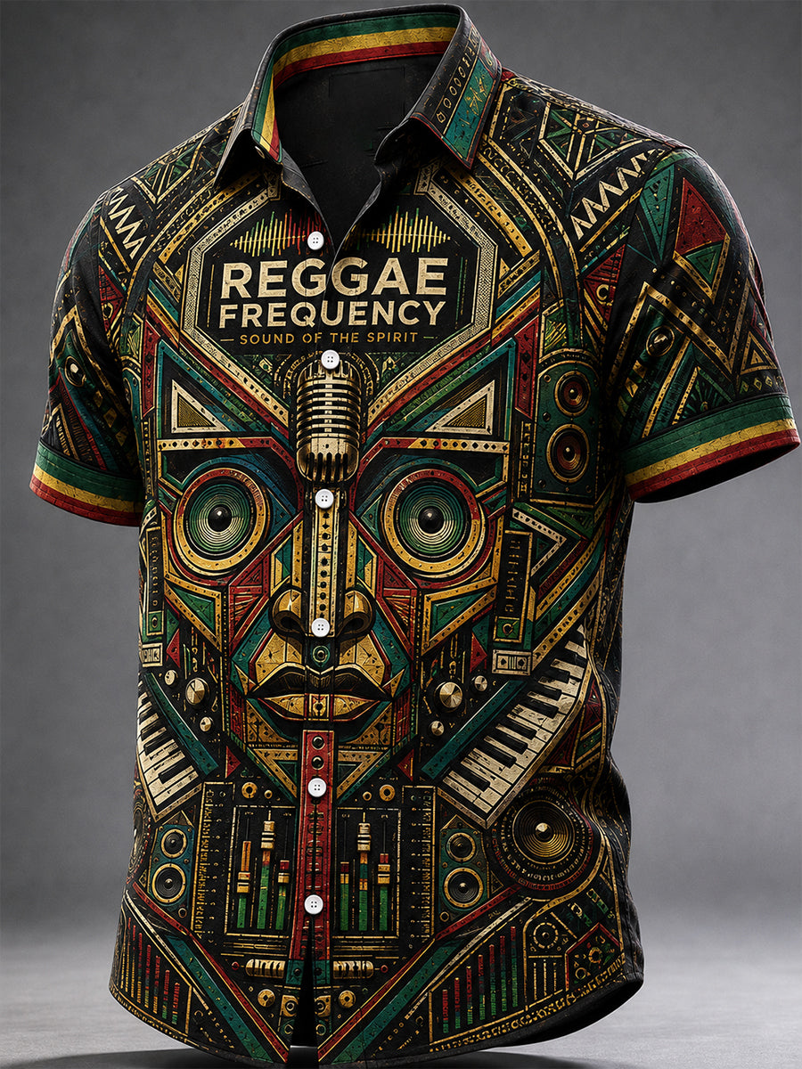 Men's Reggae Casual Shirt Short Sleeve
