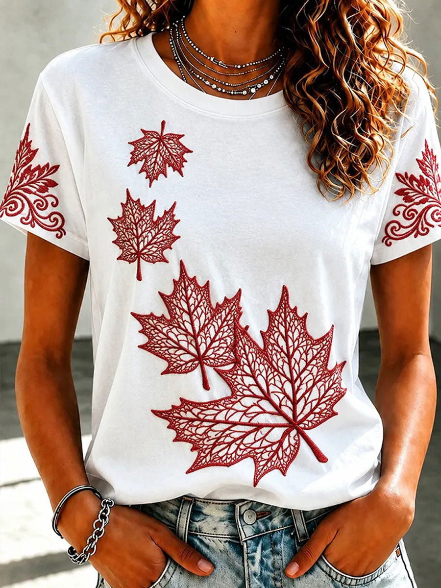 Women's Canada Print Casual T-shirt