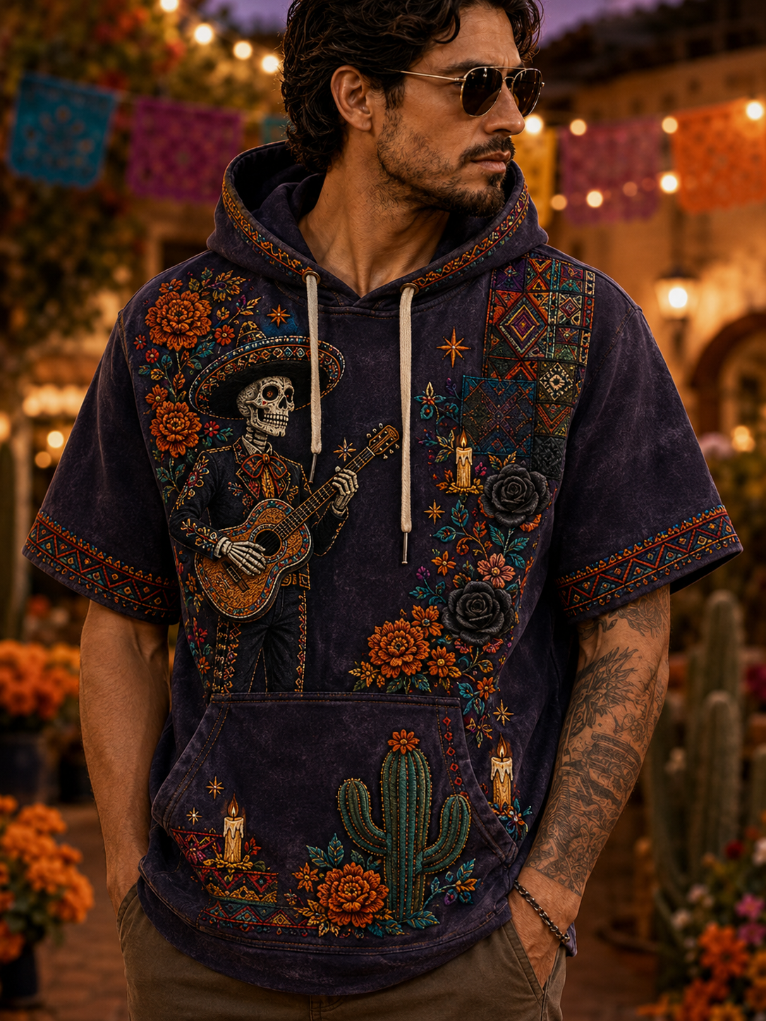 Vintage-Style Day Of The Dead Print Casual Top