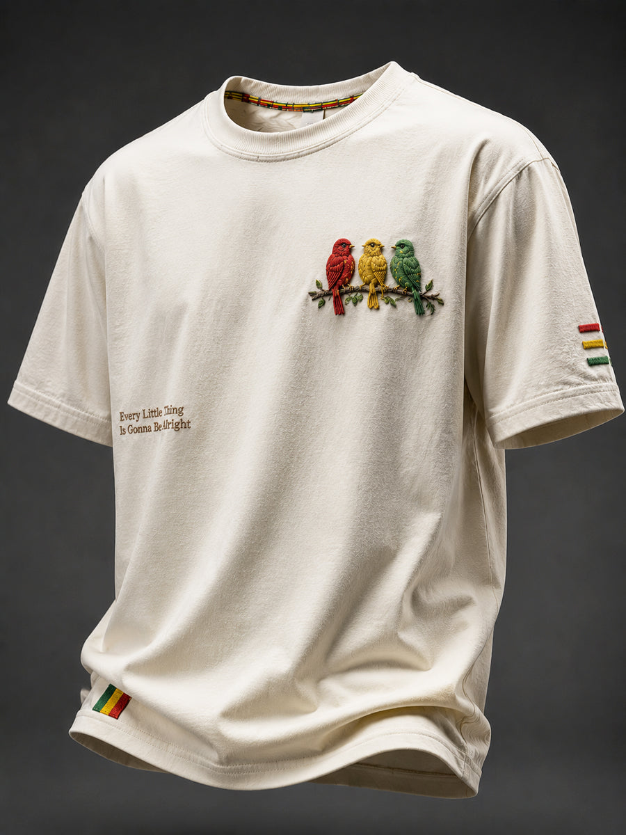 Retro Reggae Bird Classic Casual T-Shirt