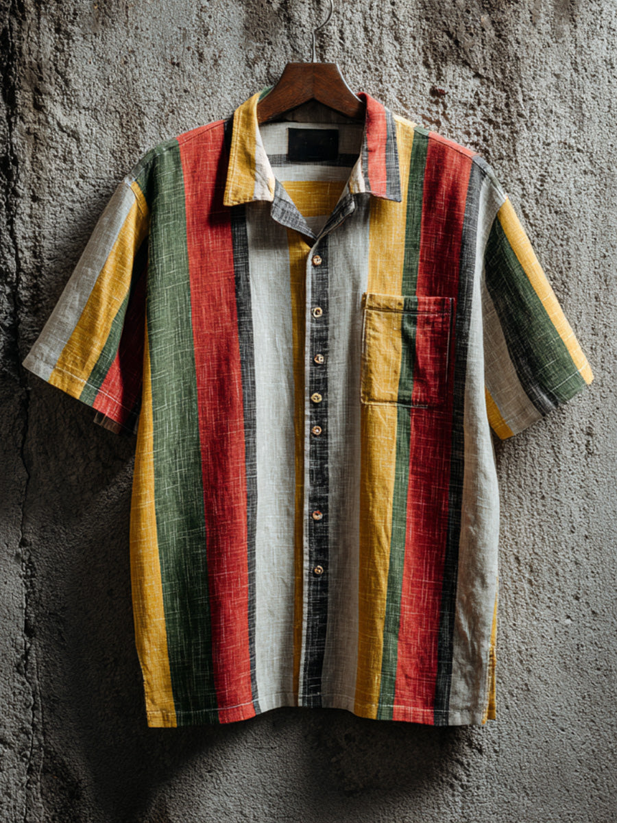 Men's Reggae Music Linen Blend Shirt