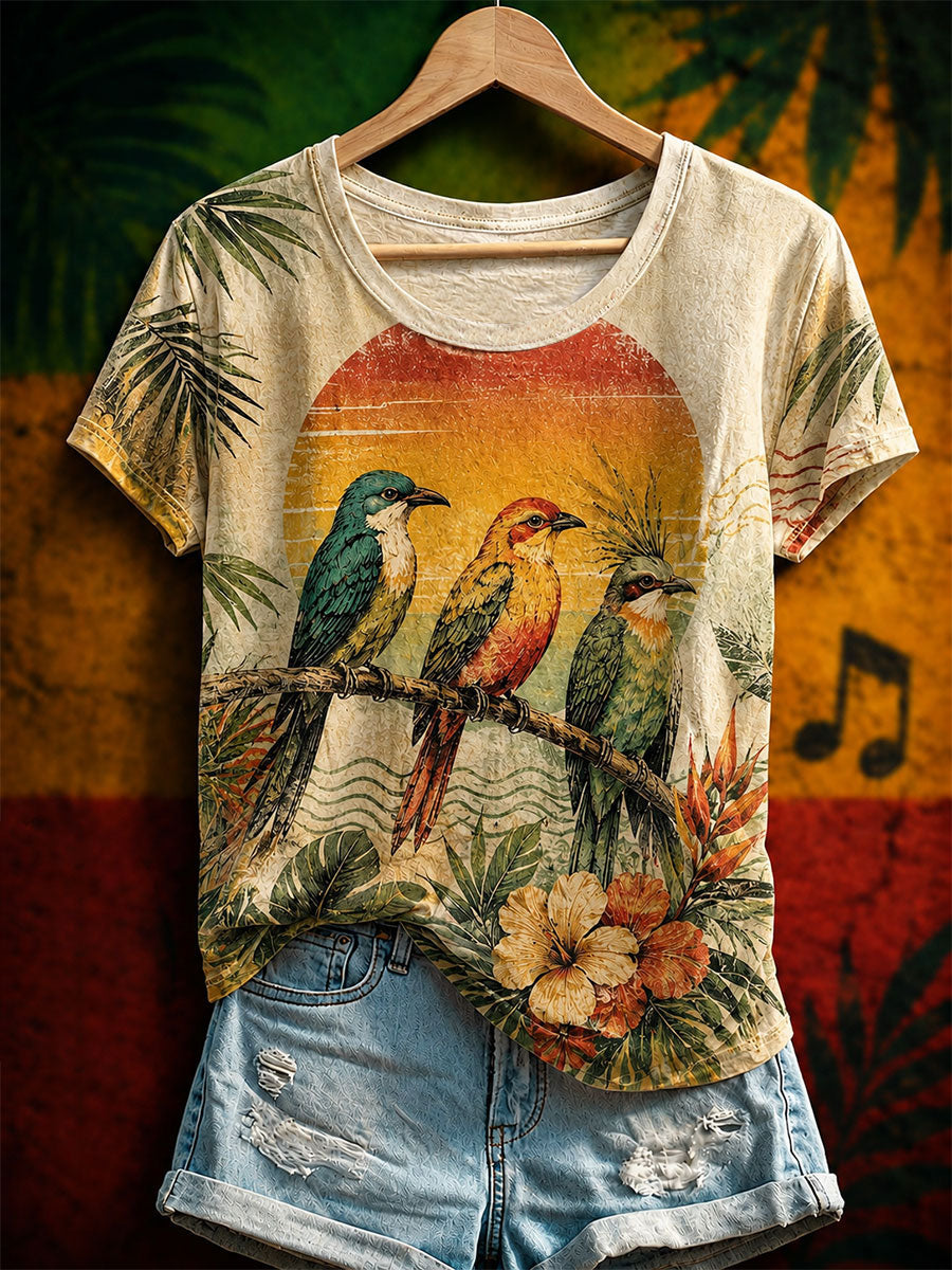 Women's 'Every Little Thing Is Gonna Be Alright' Printed Casual T-Shirt
