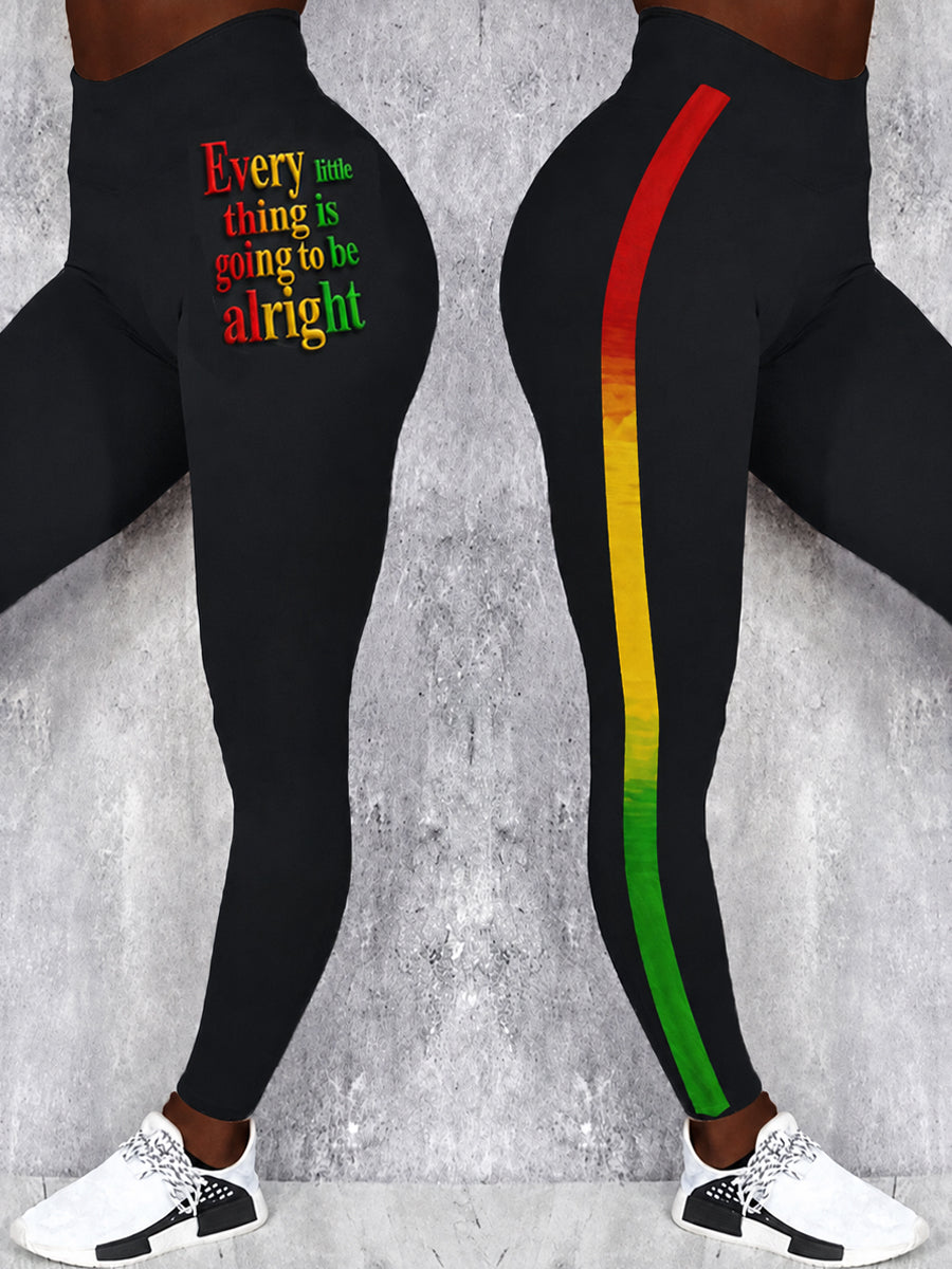 Women's Reggae Art Print Casual Leggings