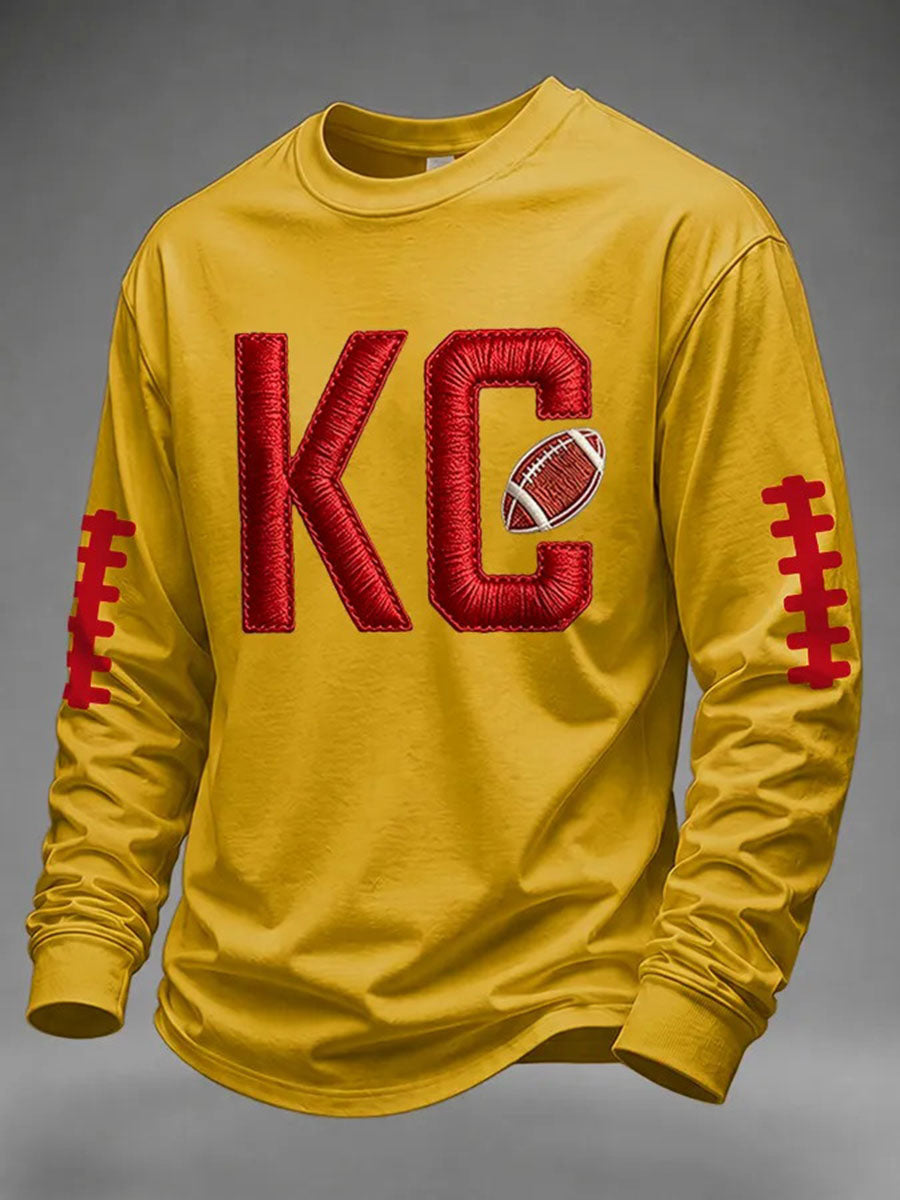 Men's Game Day Football Printed Casual Sweatshirt