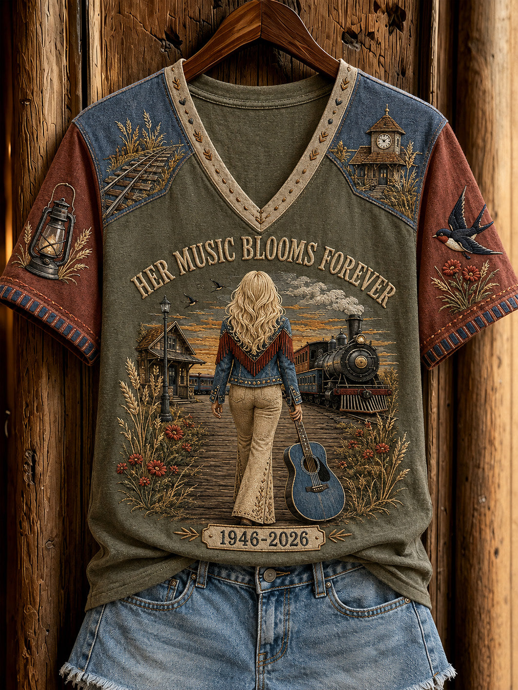 Women's Country Music Legend Tribute Casual Memorial Short Sleeve T-Shirt