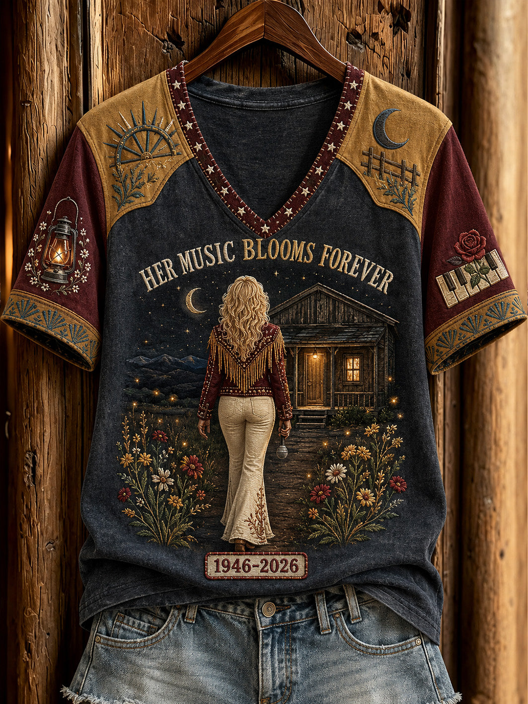 Women's Country Music Legend Tribute Casual Memorial Short Sleeve T-Shirt