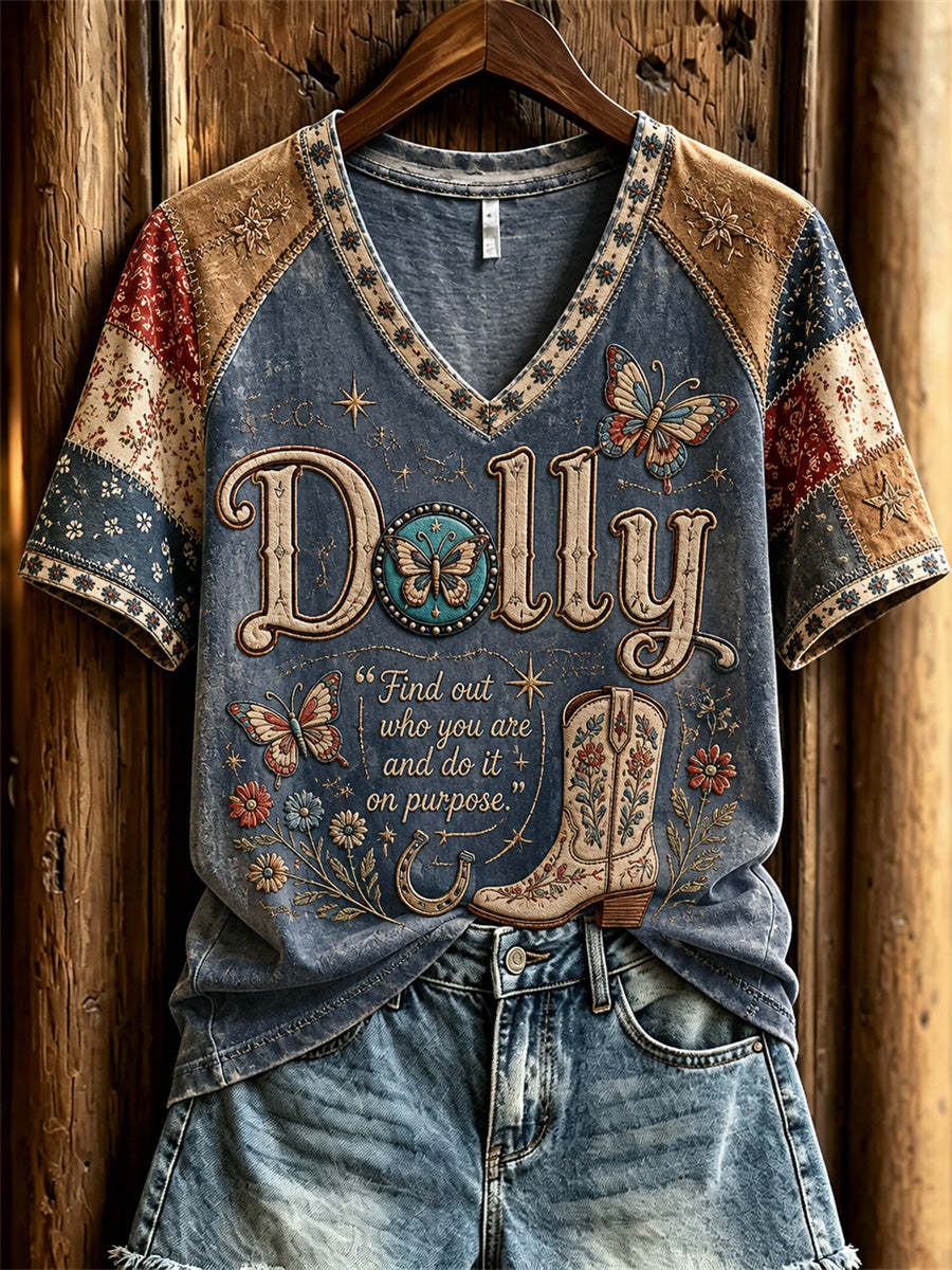 Women's Country Music Angel Inspired Vintage Print Memorial short-sleeved T-shirt
