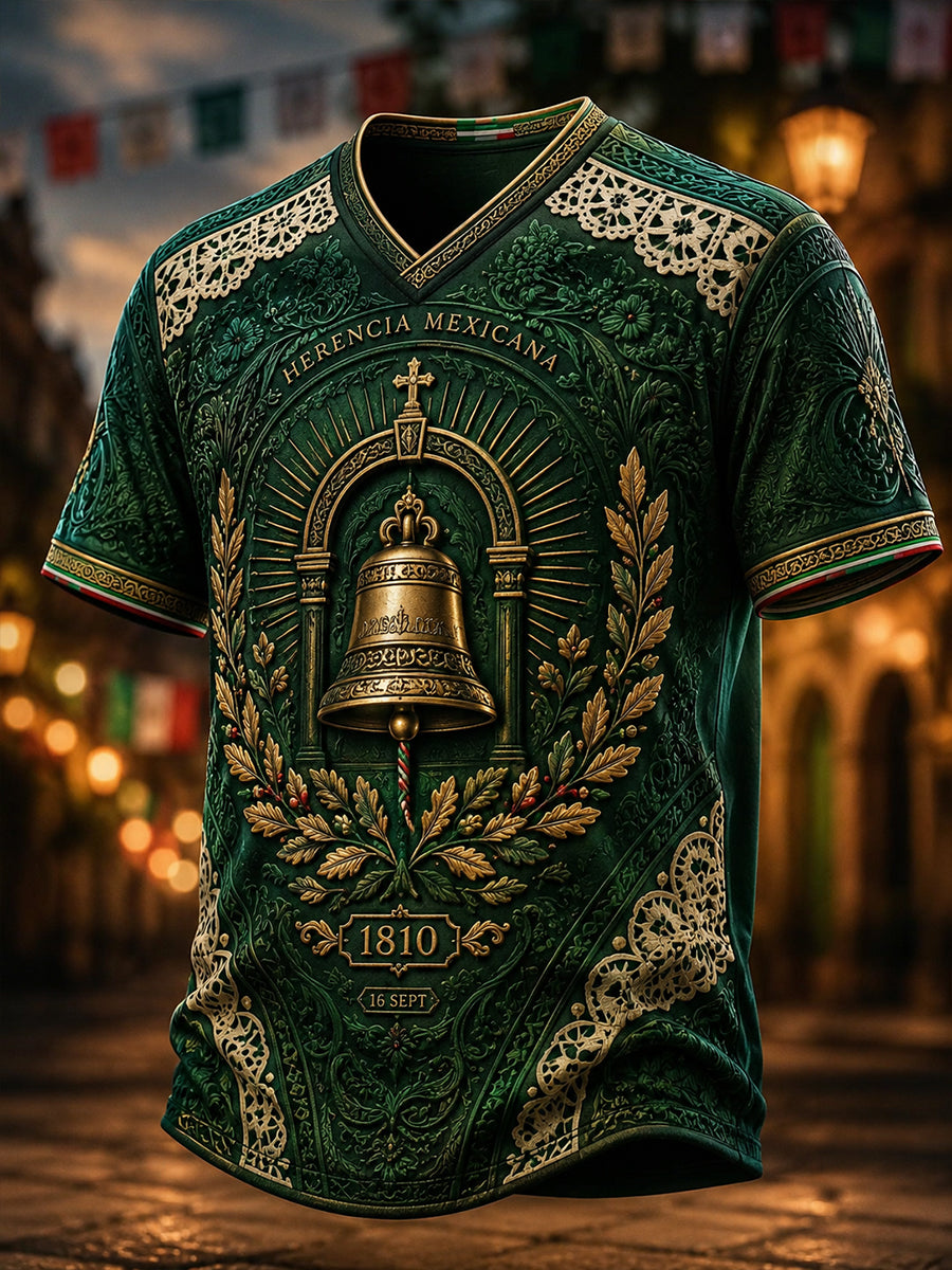 Men's Mexican Independence Day V-neck T-shirt