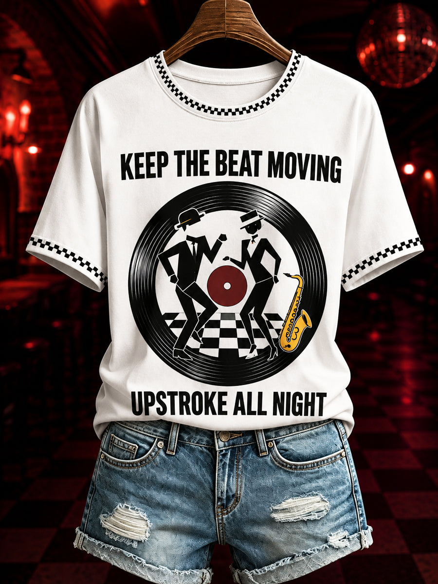 Women's Ska Music Printed Vintage Fashion Loose Short Sleeve T-Shirt
