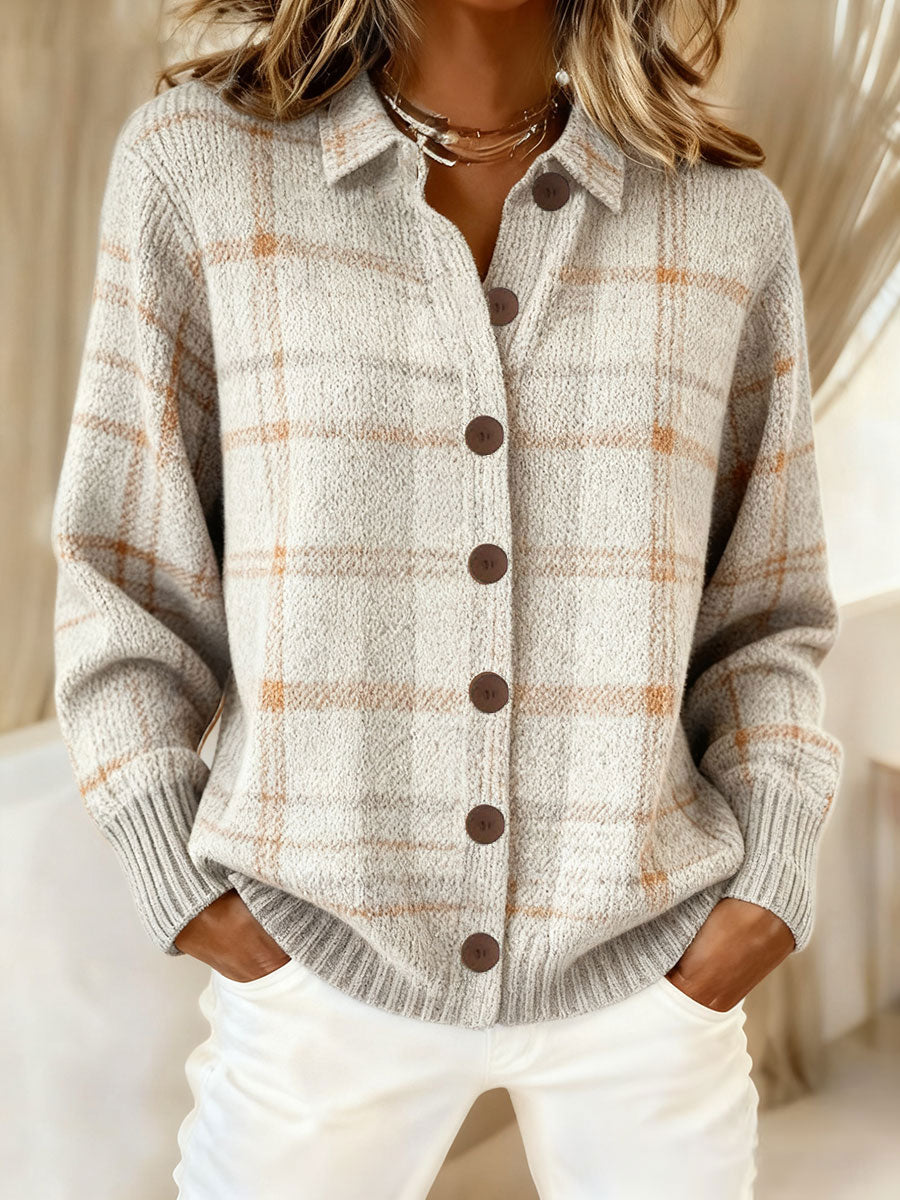 Women's Autumn Winter Style Plaid Art Printed Tops