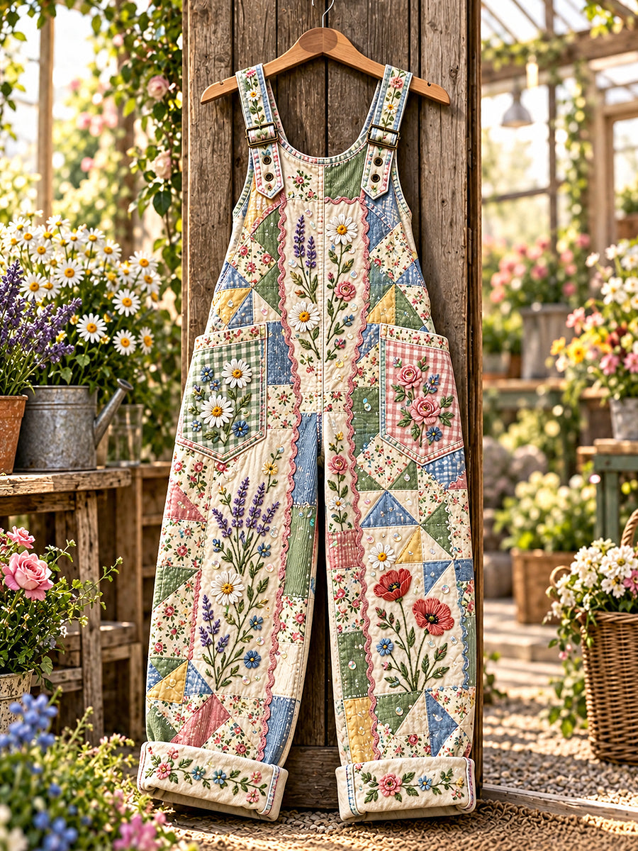 Women's Flower Art Printed Overalls
