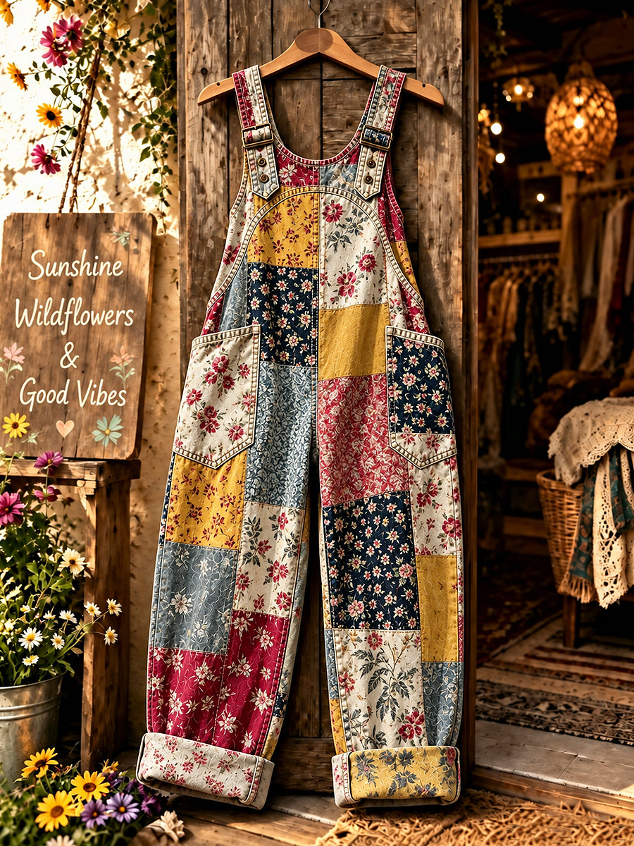 Women's Flower Art Printed Overalls