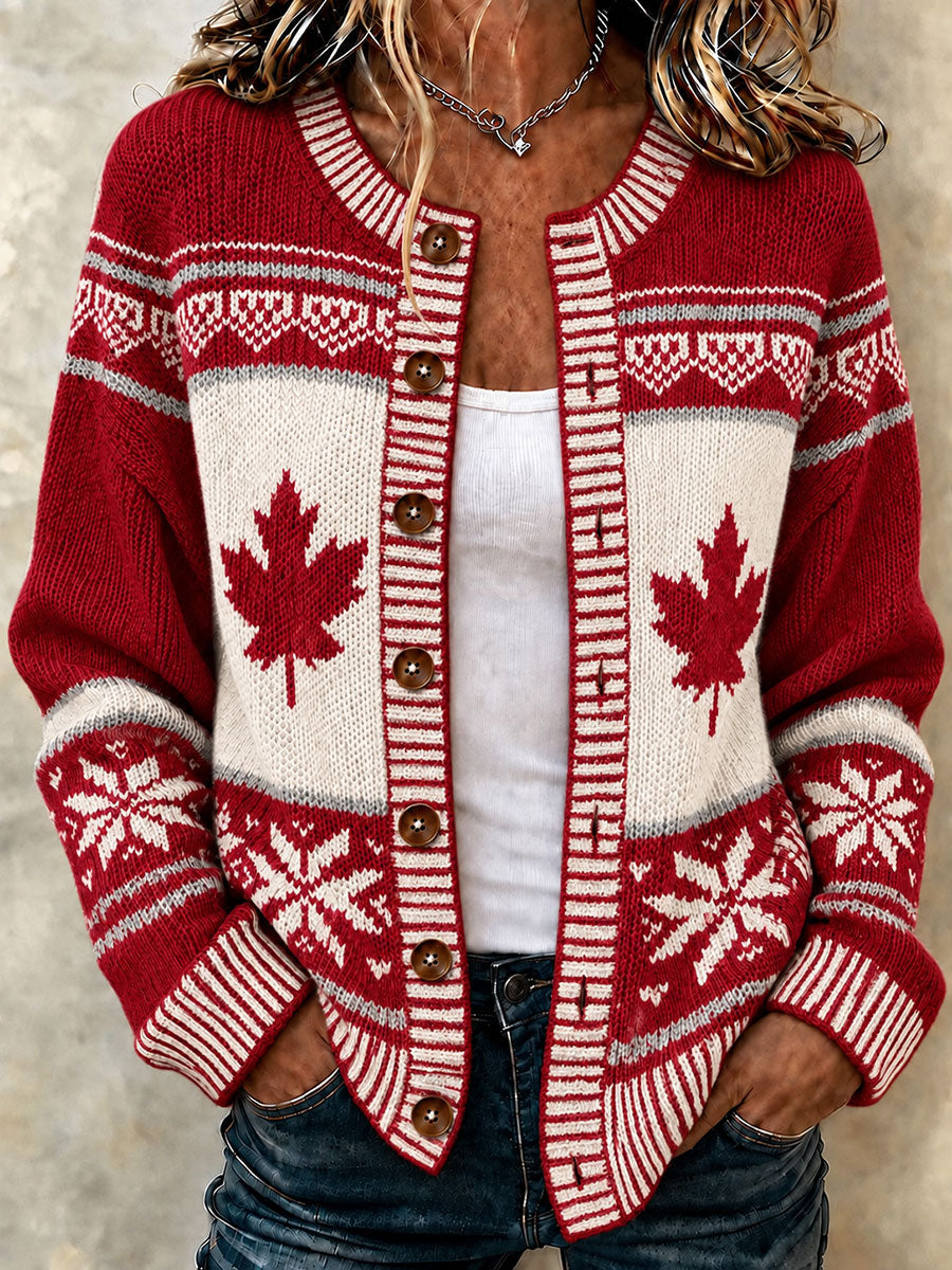 Women's Canada Maple Leaf Casual Cardigan
