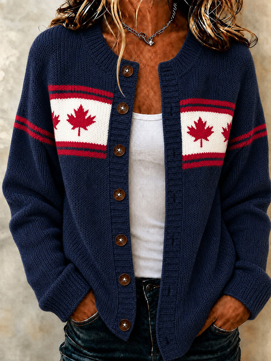 Women's Canada Maple Leaf Casual Cardigan
