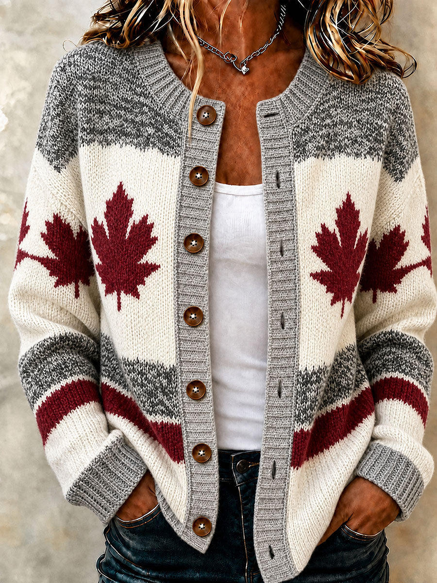 Women's Canada Maple Leaf Casual Cardigan