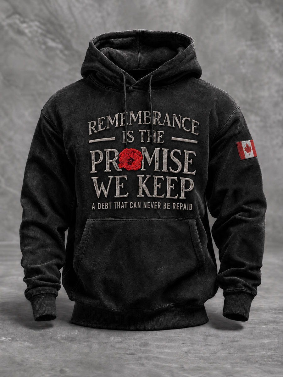 Men's Canada Remembrance Day Printed Casual Hoodie