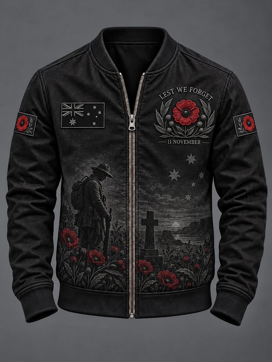 Men's Remembrance Day in Australia Printed Monkey Jacket