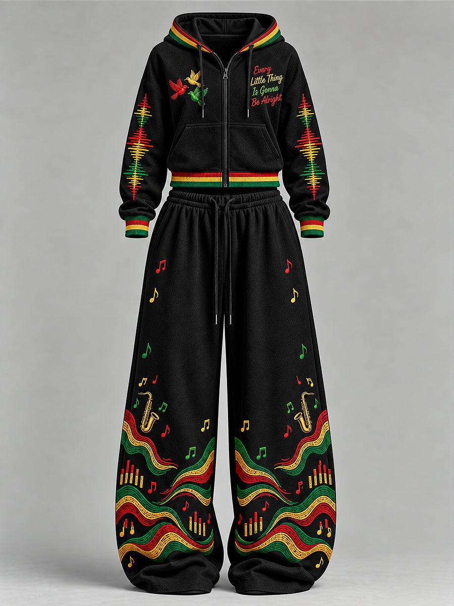 Women's EVERY LITTLE THING IS GONNA BE ALRIGHT Printed Sports Suit