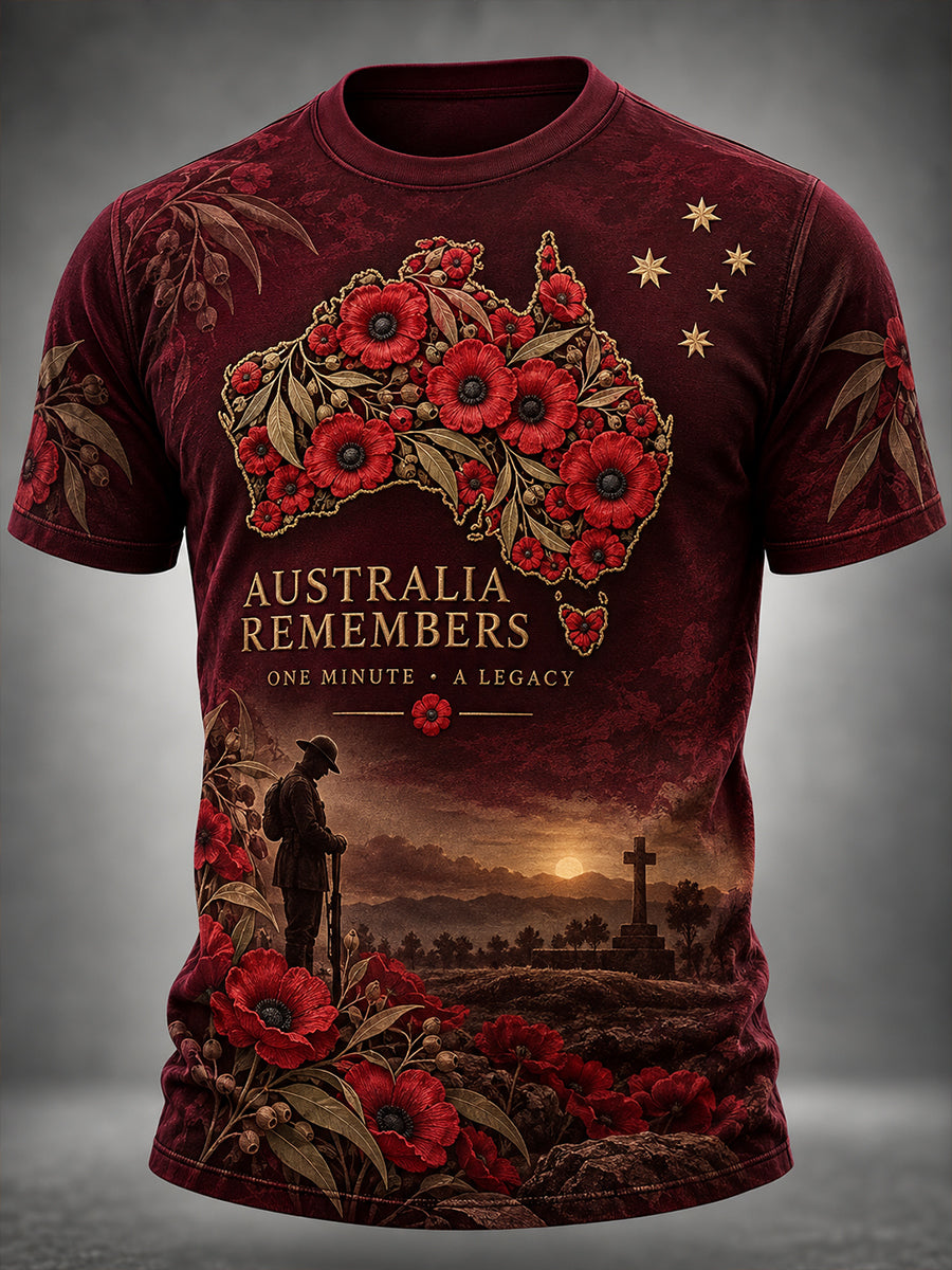 Men's Remembrance Day In Australia Short Sleeves T-Shirt