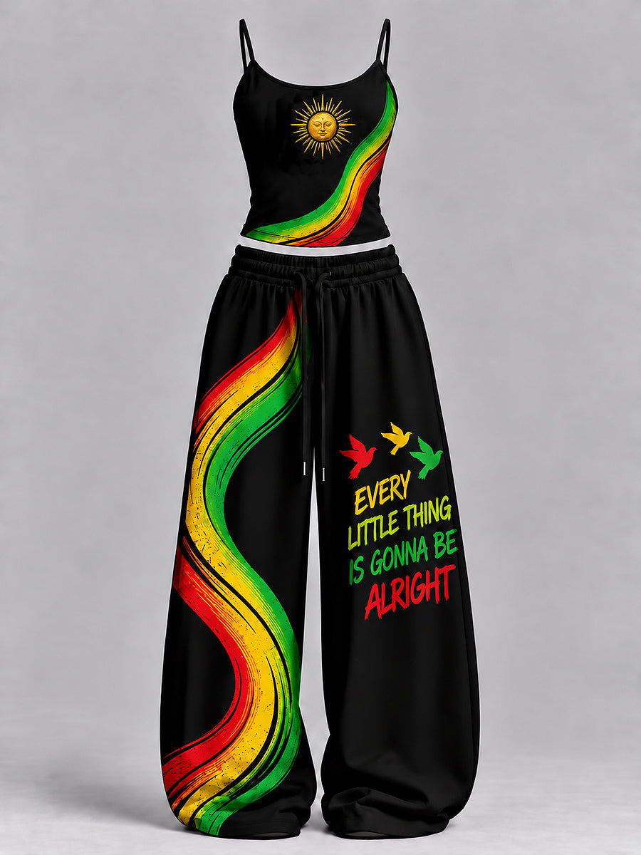 Women's EVERY LITTLE THING IS GONNA BE ALRIGHT Art Printed Strap Set